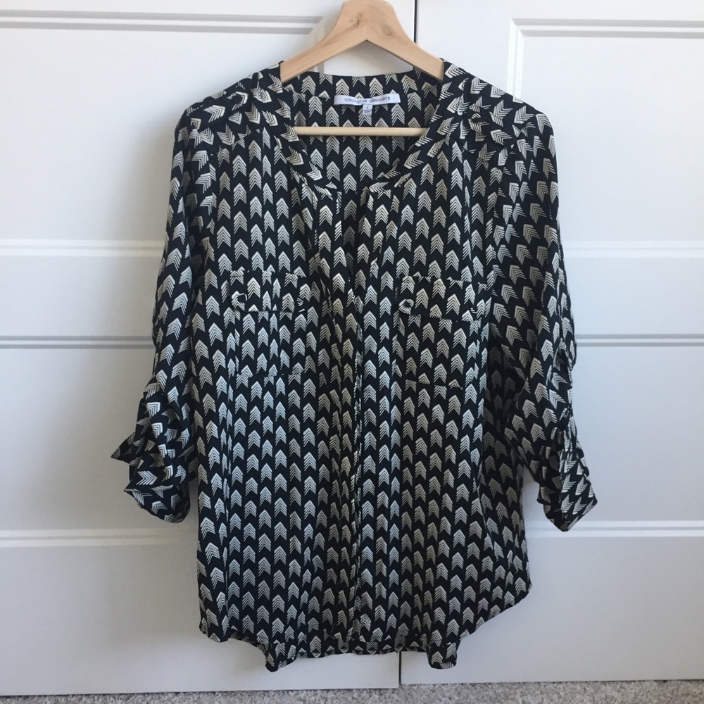 Collective Concepts 3/4 Length Womens Work Blouse